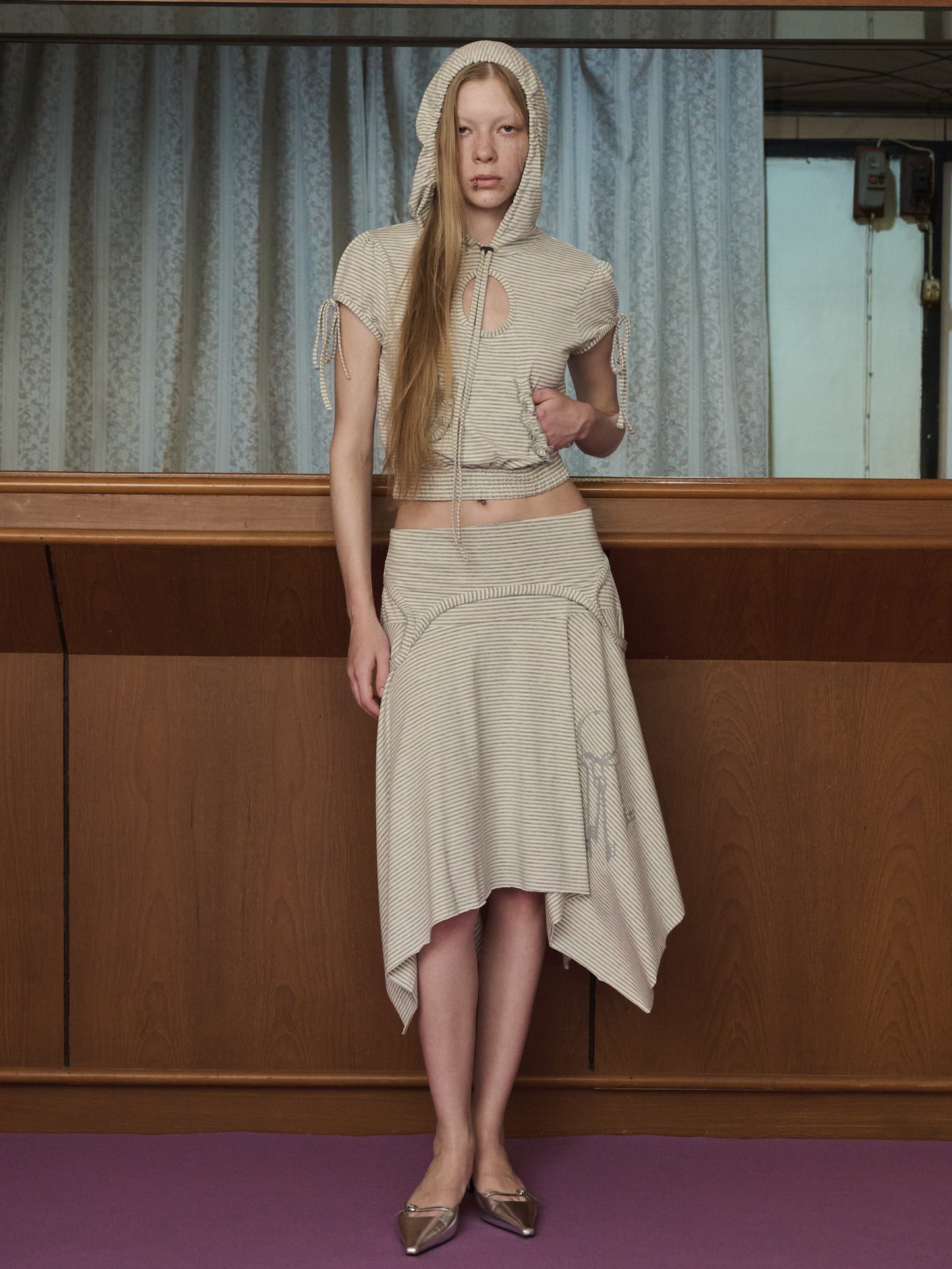 COUTHY STUDIO - Key Striped Skirt