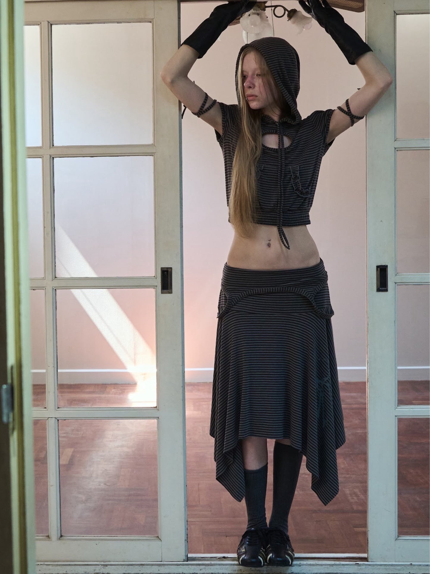 COUTHY STUDIO - Key Striped Skirt