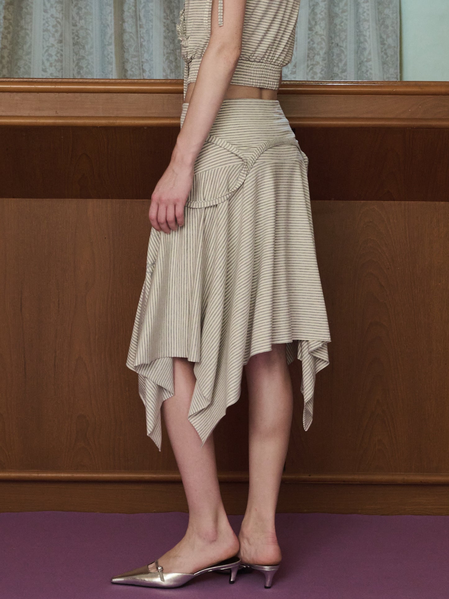 COUTHY STUDIO - Key Striped Skirt