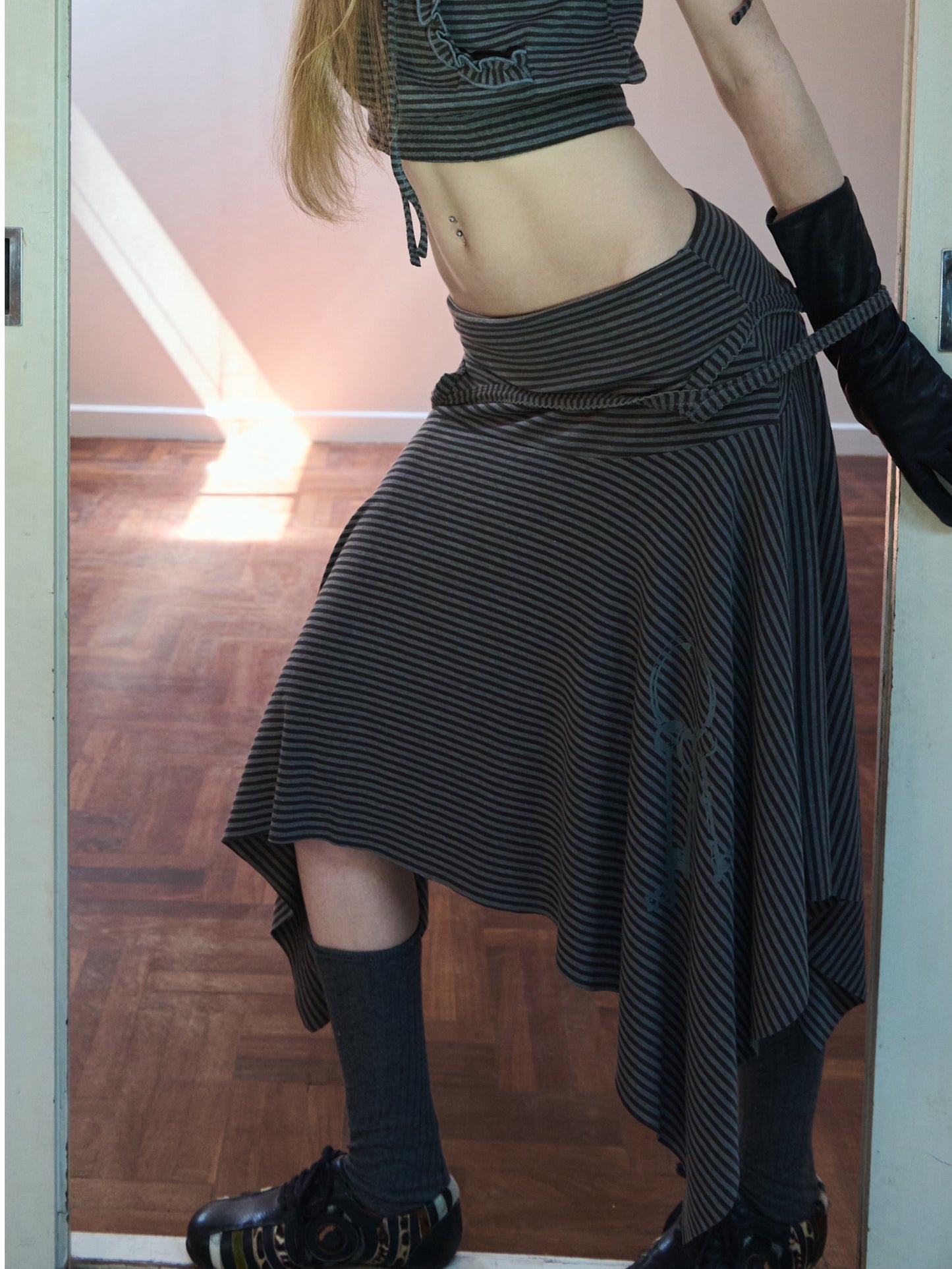 COUTHY STUDIO - Key Striped Skirt