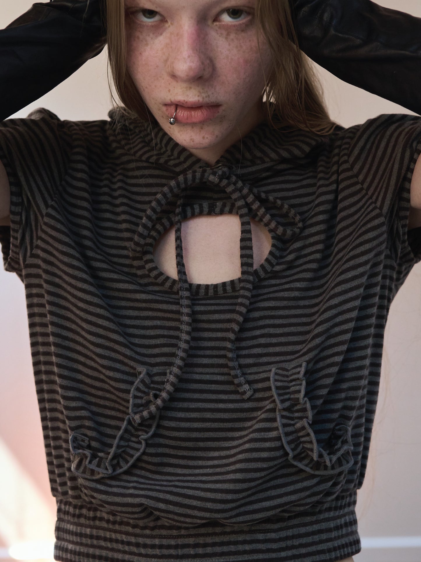 COUTHY STUDIO - Key Striped Hoodie