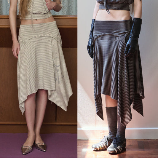 COUTHY STUDIO - Key Striped Skirt