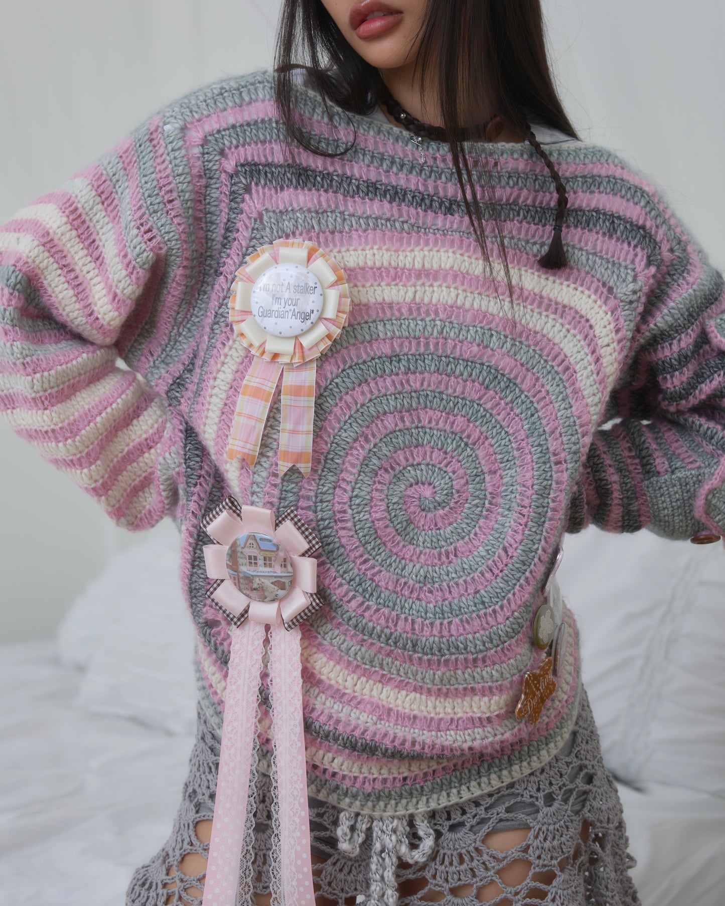 Spiral Pockets Sweater 🎀🐾 blush pink ☆*