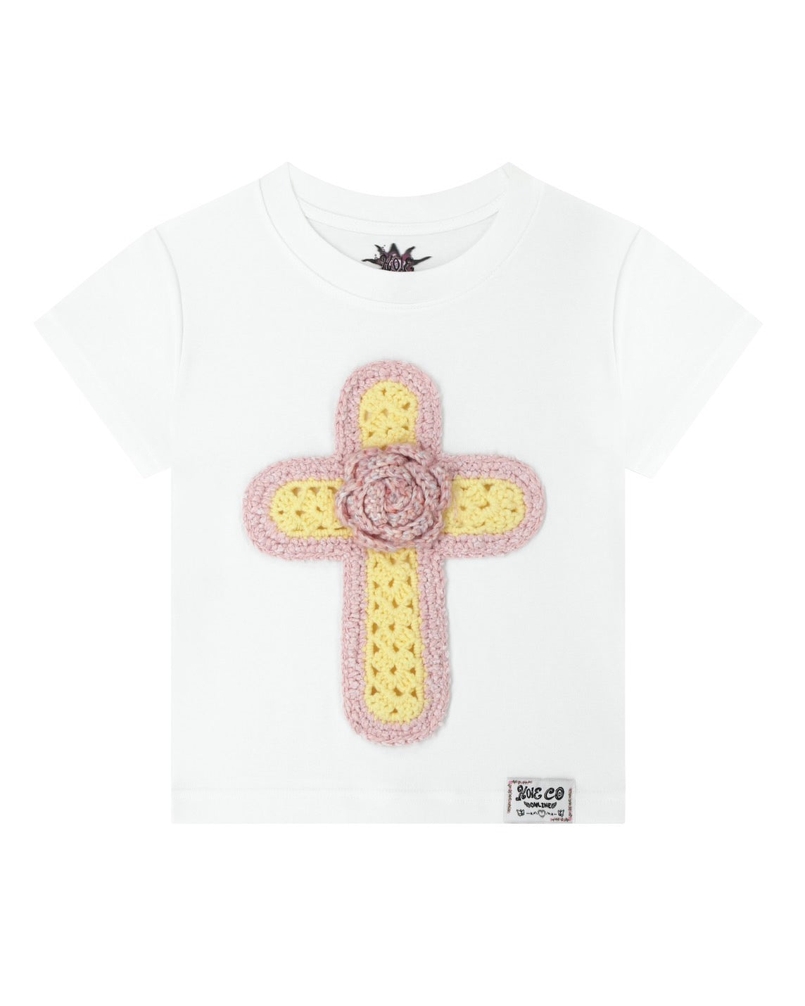 Rosy Cross Baby Tee (white)