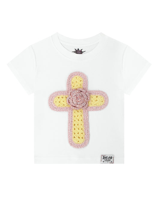 Rosy Cross Baby Tee (white)